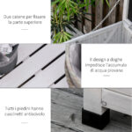 Panca Contenitore in Legno di Abete, Cassapanca da Esterno con Piedini Antiscivolo 127x56x60cm, Grigio - immagine 6