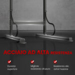 Barra per Trazioni Power Tower Stazione Fitness Multifunzione con Altezza Regolabile 171-219cm Nero Rosso - immagine 6