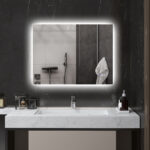 Specchio da Bagno Anticondensa con Luminosità e Colore Regolabili, in Vetro e Lega di Alluminio, 80x60x4 cm - immagine 2
