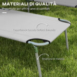 Set 2 Sdraio da Giardino Pieghevoli con Tettuccio Regolabile, in Tessuto Oxford e Metallo, 187x58x36 cm, Grigio Chiaro - immagine 7