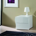 Comodino ONDA 2 cassetti Bianco laccato lucido