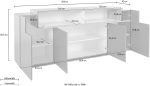 Credenza CORO 200 cm 4 ante battenti + 1 anta a ribalta Antracite opaco / Rovere - immagine 3
