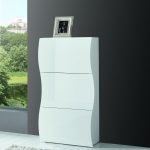 Scarpiera ONDA 3 ante a ribalta Bianco laccato lucido