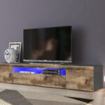 Porta tv DAIQUIRI 200 cm 2 ante battenti + 1 anta a ribalta Ardesia / Acero Pereira