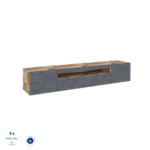 Porta tv DAIQUIRI 200 cm 2 ante battenti + 1 anta a ribalta Acero Pereira / Ardesia - immagine 6