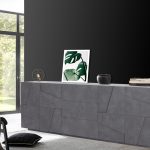 Credenza PING 220 cm 4 ante + 3 cassetti Ardesia