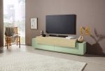 Porta tv CORO 200 cm 3 ante a ribalta Verde Salvia / Rovere Chopin