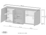 Credenza PONGO a 4 ante e 3 cassetti Rovere Wotan - immagine 4