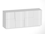 Credenza PONGO a 4 ante Bianco laccato lucido - immagine 3