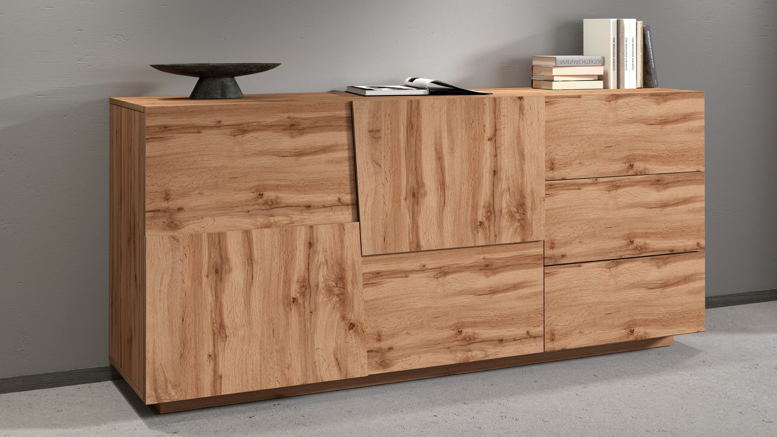 22700544_PONGO_AMB1.jpg Credenza PONGO da 180 cm 2 ante e 3 cassetti Rovere Wotan - immagine 1