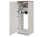 Mobile porta frigo SOLE Bianco laccato lucido / Bianco opaco / Rovere Wotan - immagine 4