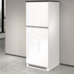 Mobile porta frigo SOLE Bianco laccato lucido / bianco opaco / report