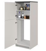 Mobile porta frigo SOLE Bianco laccato lucido / bianco opaco / report - immagine 4