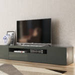 Porta tv DAIQUIRI 200 cm 2 ante battenti + 1 anta a ribalta Antracite lucido