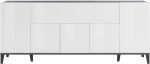 Credenza SUNRISE 4 ante + 1 anta ribalta da 200 cm Bianco laccato lucido / Ardesia - immagine 3