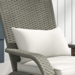 Sedia da Giardino con Poggiapiedi e Cuscini Imbottiti, in Rattan e Acciaio, 64x82x89 cm, Grigio e Crema - immagine 8