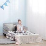 Letto per Bambini 3-6 Anni con Motivi a Stelle e Luna in Pannelli di MDF e Truciolato, 143x76x49 cm - immagine 2