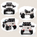 Fuoristrada per Bambini con Fanali, Clacson, Cintura e Telecomando, in PP e Metallo, 99x66x68,5 cm, Bianco - immagine 9