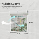 Serra da Giardino a Tunnel con Telaio in Acciaio e 4 Finestre in PE 2,5x2x2m, Bianco - immagine 6