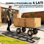 Carrello da Giardino in Acciaio da 114L con Sacca Portaoggetti e Pareti Rimovibili, 105x51x54 cm, Verde - immagine 4