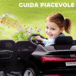 Macchina Elettrica per Bambini 3-5 Anni con Telecomando e cinture di sicurezza, Auto a 12V con Luci e Musica, 3-8km/h, Nero| Aosom Italy - immagine 7