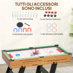 Tavolo da Gioco 13 in 1 Pieghevole con Calciobalilla, Ping Pong, Hockey, Biliardo, Scacchi e Altri, Noce - immagine 9