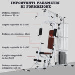 Stazione Fitness Multifunzione per Casa e Palestra con 4 Imbottiture, in Acciaio e PU, 150x110x210 cm, Bianco - immagine 6