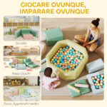 Set 15 Blocchi di Costruzioni Morbide Modulabili per Bambini con 2 Palline per Uso Interno, Multicolore - immagine 9
