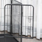 Box per Cani in Metallo con Porta e Vassoio sul Fondo, 125x78x80cm, Grigio - immagine 7