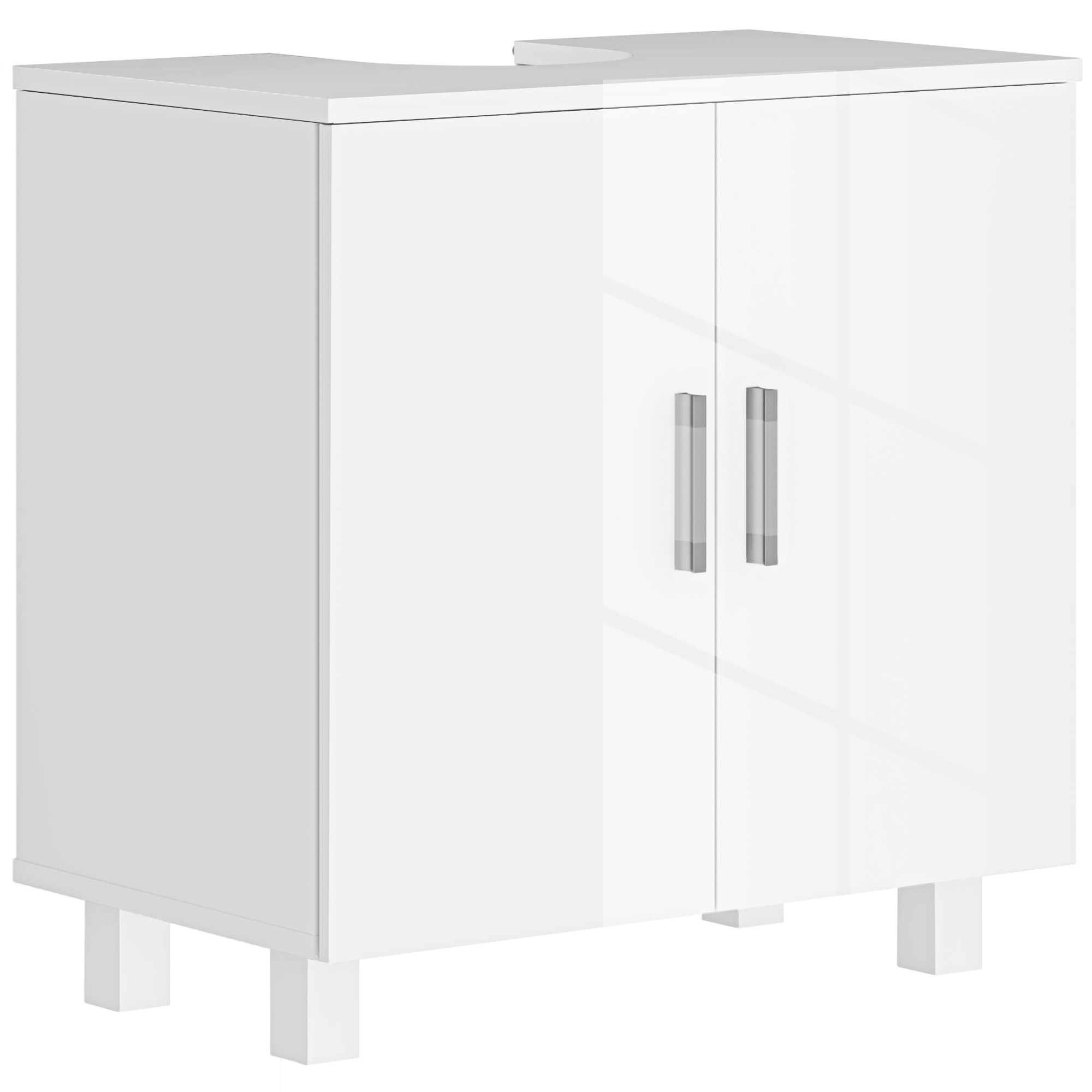 2qOce619b44c32787.jpg Mobile Sotto Lavabo Bagno a 2 Ante con Ripiano Centrale, in MDF, 60x35x60 cm, Bianco - immagine 1