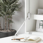 Scrivania a Muro Pieghevole e Salvaspazio con Ripiani, per Casa e Ufficio, in Truciolato e MDF, 60x21,5x50 cm, Bianco - immagine 9