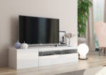 Porta tv DAIQUIRI 155 cm 1 anta battente + 1 anta a ribalta Bianco laccato lucido