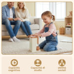 Set Macchina del Caffè Giocattolo in Legno per Bambini da 3 Anni con Accessori, Marrone - immagine 6