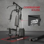 Stazione Fitness con Pesi da 45kg per Allenamento a Casa, 135x103x210cm, Nero - immagine 9