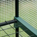 Serra da Giardino in PE e Acciaio per Esterni con 2 Scaffali e Porta Avvolgibile, 143x73x195 cm, Bianco - immagine 9