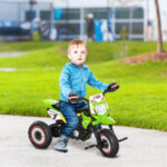 Triciclo per Bambini Stile Moto a Pedali con Luci e Suoni, 3 Ruote Larghe, Età 18-36 Mesi, 71x40x51cm, Verde - immagine 2