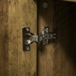 Mobile da Ingresso Moderno con Decori Dorati e Gambe in Acciaio, 99x39x75,5cm - immagine 7