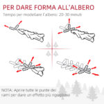 Albero di Natale Artificiale da 180cm con Pigne, 618 Rami e Base in Metallo, Verde - immagine 7