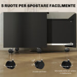 Cassettiera da Ufficio Portadocumenti in Legno con 2 Cassetti e Ripiano Aperto, 39x40x65 cm, Nero - immagine 6