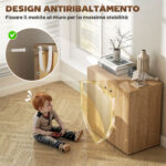 Mobiletto Multiuso a 2 Ante, Mobiletto Soggiorno o Ufficio in Legno con Maniglie in Alluminio, 70x39x70cm - immagine 5