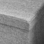 Panca Contenitore Pieghevole con Schienale e Vano da 77L, Rivestimento in Tessuto, 76x50x73 cm, Grigio - immagine 9
