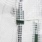 Serra per Piante Verticale con Scaffale a 4 Ripiani in Acciaio e PE Bianco, 70x50x160cm - immagine 8