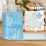 Set 1 Tappetini Igienici per Cani a 6 Strati in Tessuto non Tessuto, Carta e PE, 45x60 cm, Blu e Bianco - immagine 5