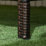 Divano 3 Posti da Esterno in Rattan PE con Cuscini Imbottiti e Sfoderabili, 173x68x78 cm, Marrone - immagine 7