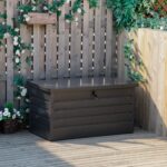 Panca Baule Contenitore da Giardino con Chiave, Cassapanca Moderna in Acciaio, Grigio, 120x62x62cm - immagine 9