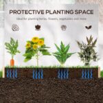 Orto Rialzato a 3 Livelli in Rattan Sintetico senza Fondo per Piante e Verdure, 120x120x40cm, Grigio - immagine 7