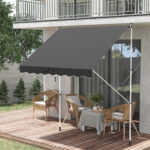 Tenda da Sole da Esterno 2x1,5m a Rullo con Manovella, Altezza e Angolazione Regolabile, Grigio - immagine 2