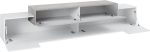 Porta tv CORO 240 cm 3 ante a ribalta Bianco laccato lucido / Acero Pereira - immagine 4