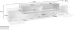 Porta tv CORO 240 cm 3 ante a ribalta Bianco laccato lucido / Acero Pereira - immagine 3