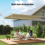Copertura per Gazebo Pergola 4x3 m in Poliestere Traspirante Beige con 10 Fori di Drenaggio - immagine 2